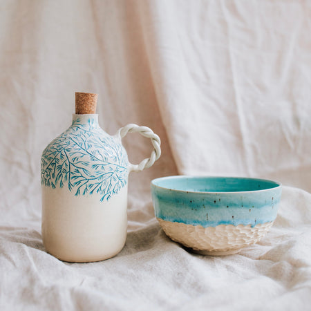 Plava morska rucno radena zdjelica