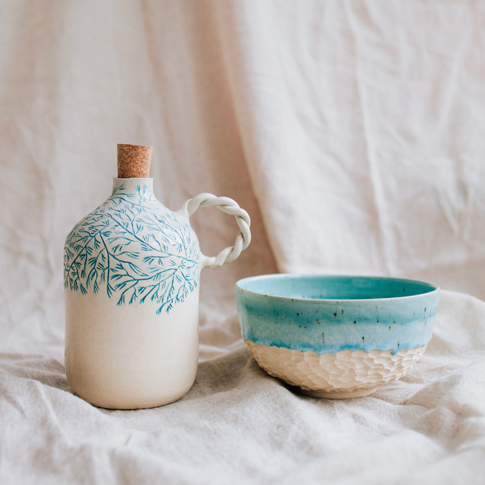 Plava morska rucno radena zdjelica